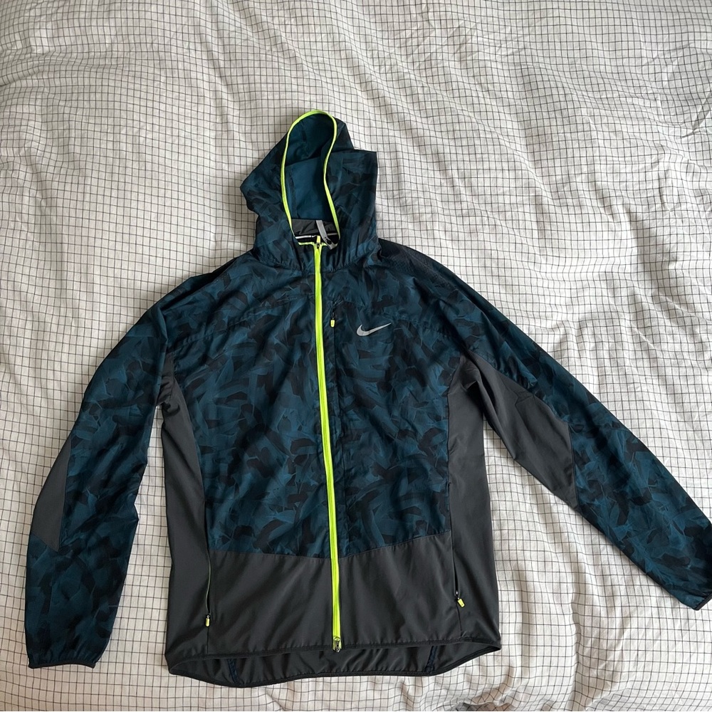 Nike Blue and Gray Windbreaker Running Jacket